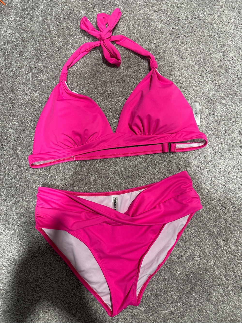 Hot Pink Two-Piece Bikini Set Large